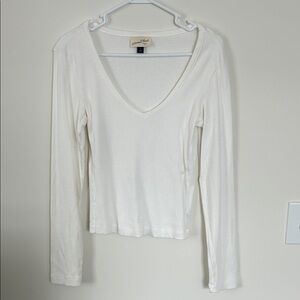 American Eagle Outfitters Cream Long Sleeve Top